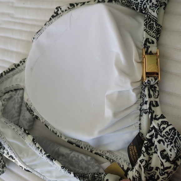 Vix Paula Hermanny Matching bikini set Romantic White Black Print With Gold - Picture 6 of 16